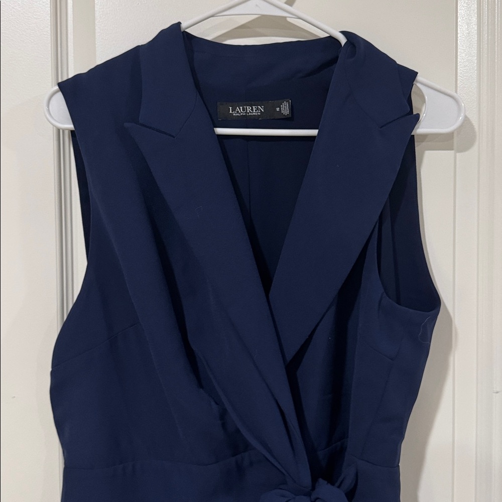 Ralph Lauren Belted Georgette Sleeveless Romper - Picture 4 of 6